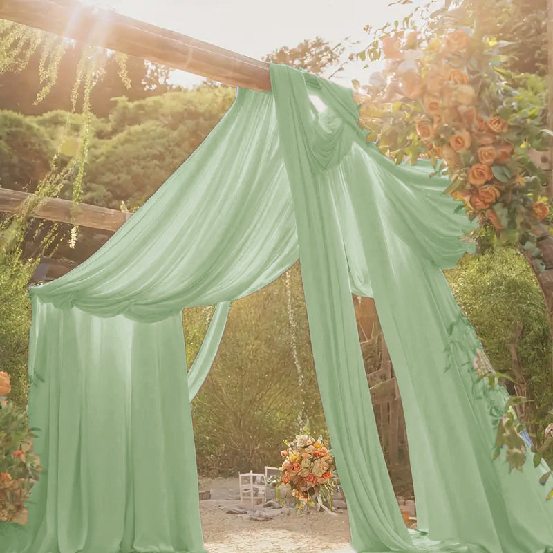 curtain tent 32 ft x 57" Chiffon Event Ceiling Drapery Backdrop Panel
