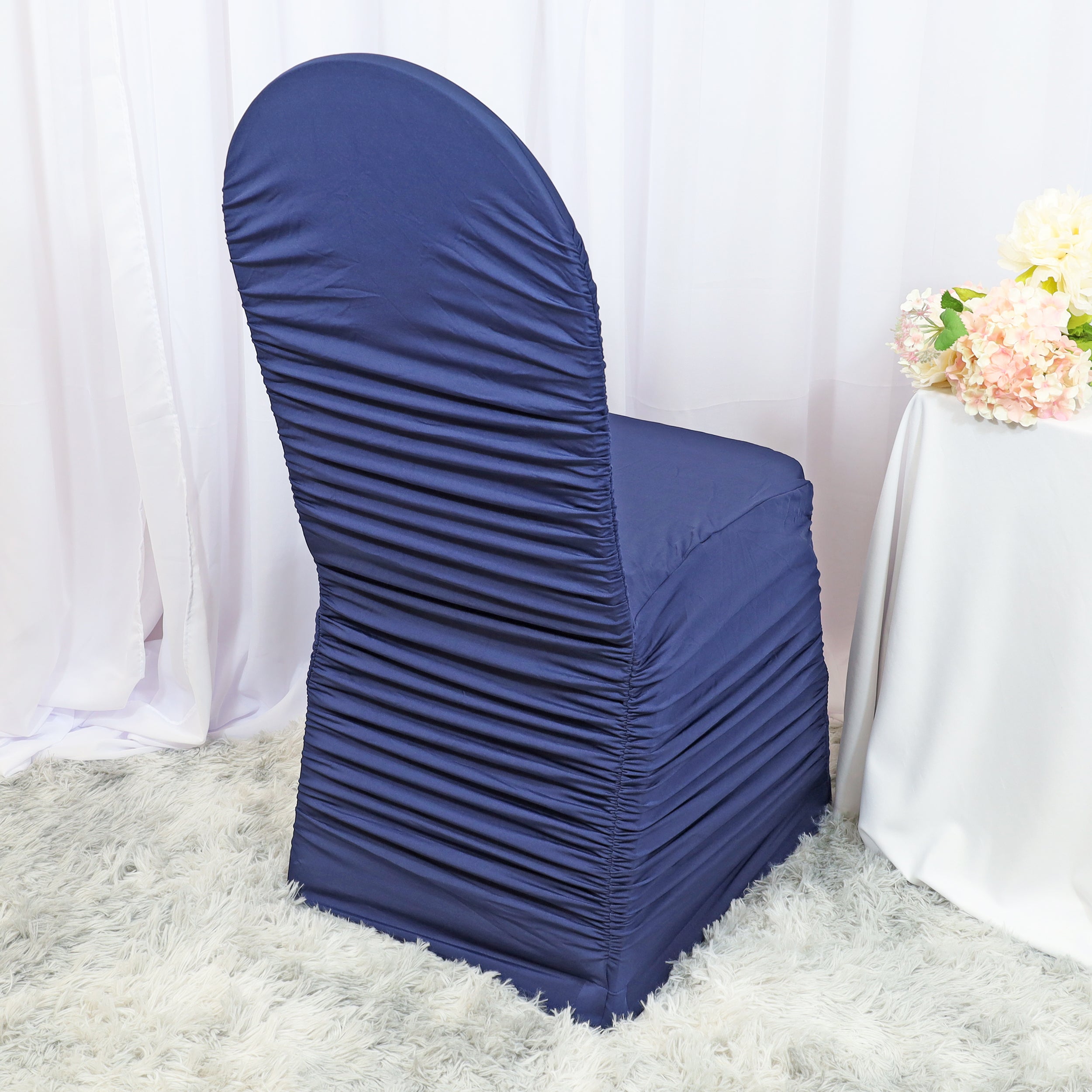 Navy Blue Spandex Ruched hotsell Chair Covers