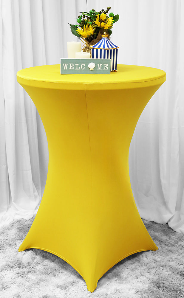 Canary Yellow Cocktail Highboy Spandex Table Covers 36 inch