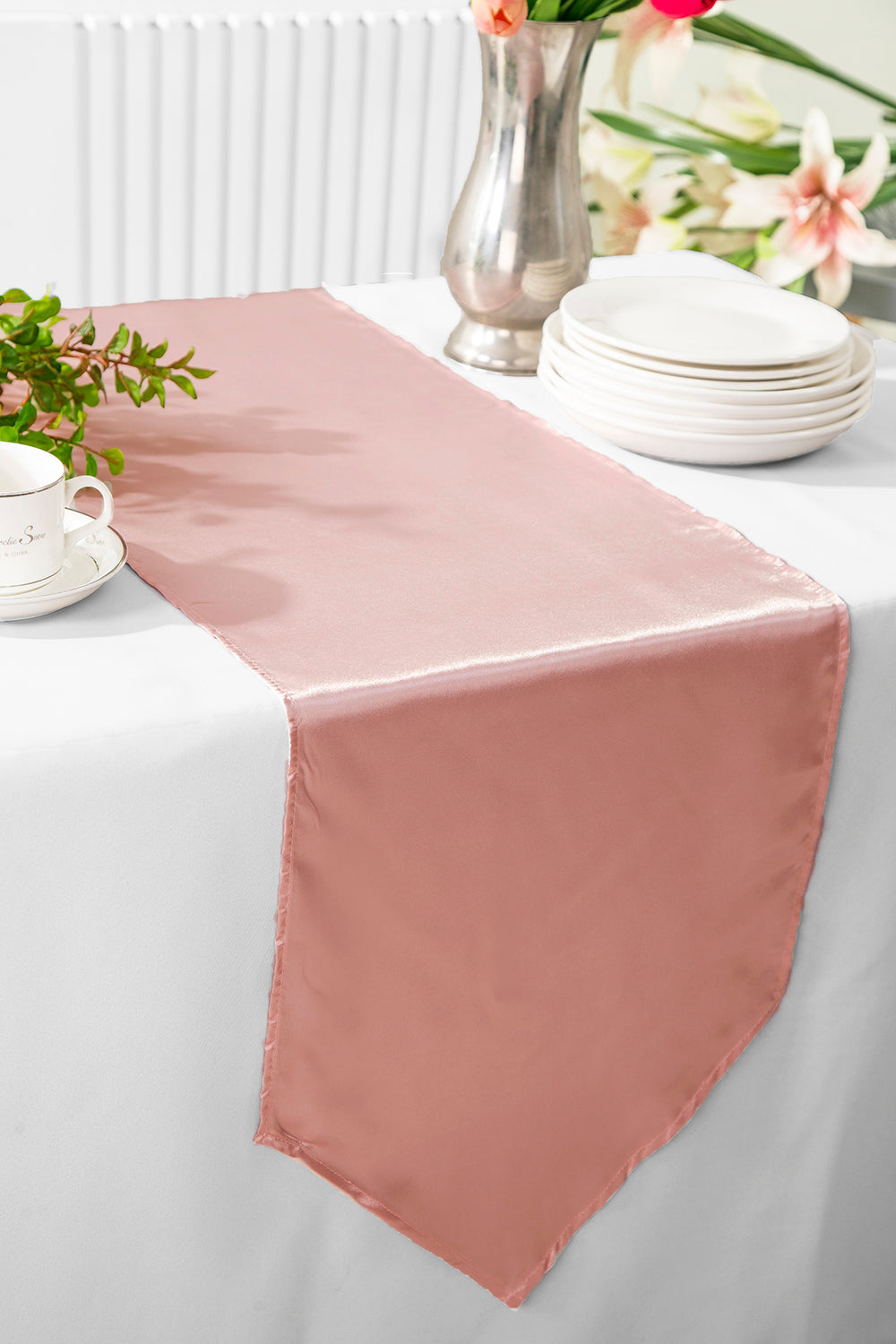 pink dresser runner Pink Chiffon Table Runner 27"x120" for Weddings Baby Shower Valentine Decor