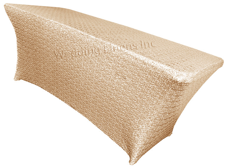 Champagne Sequin Spandex Tablecloths Wholesale Wedding Linens Inc.