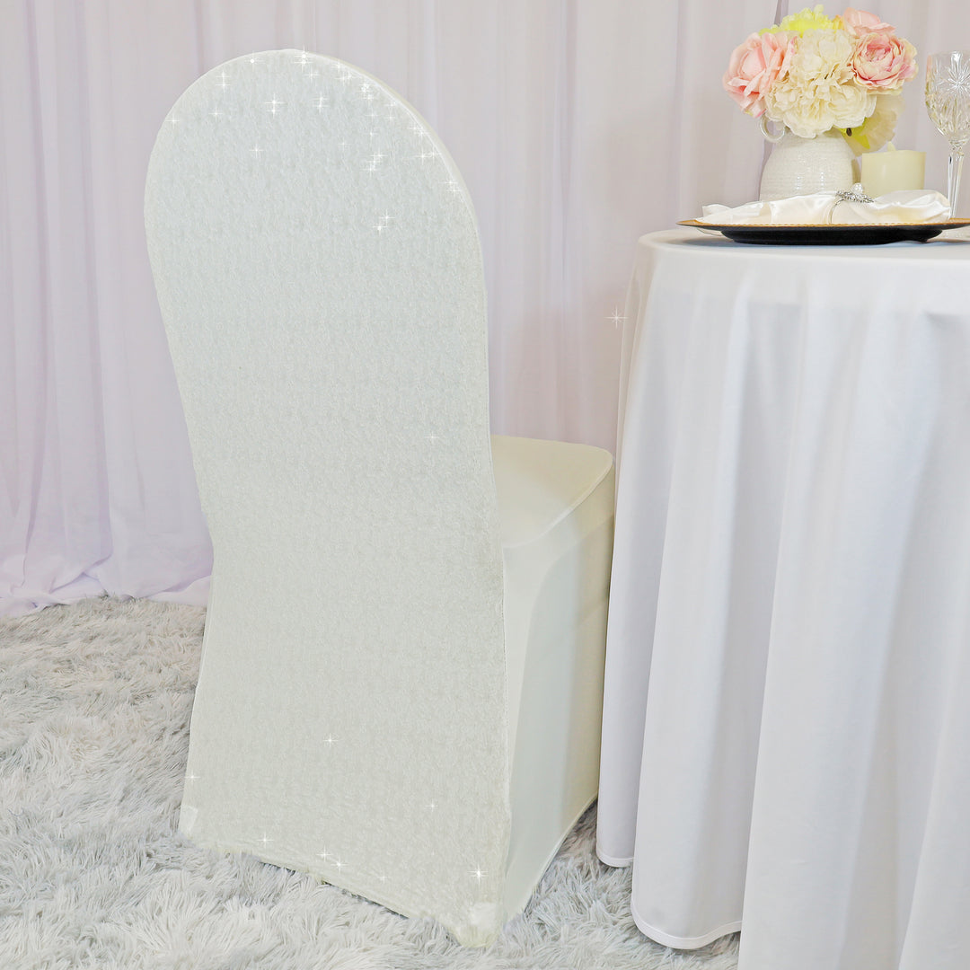 Sequin Spandex Banquet Chair Cover - Ivory (1pc)