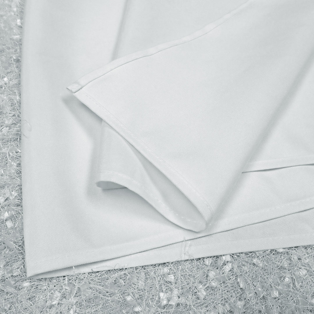 90"x156" Seamless Rectangular Premium Polyester (240 GSM) Tablecloth - White (1pc)