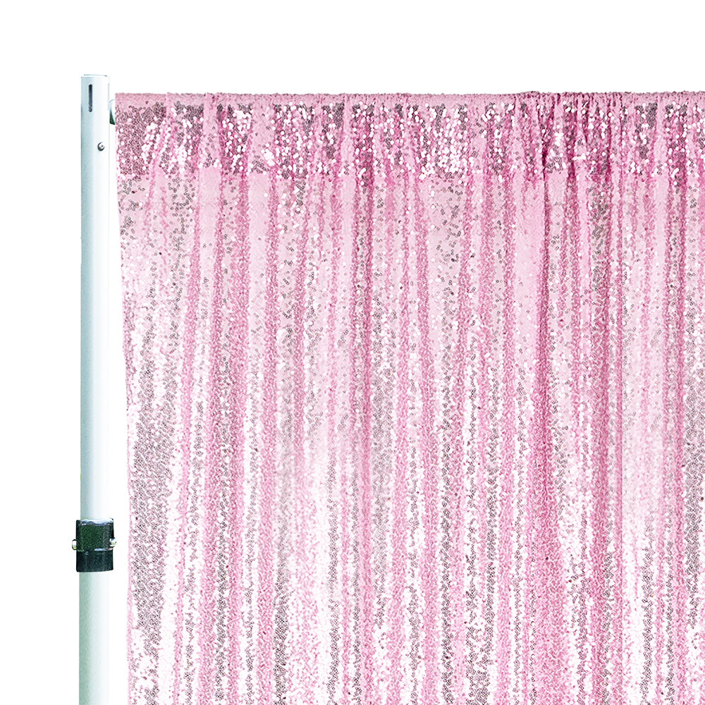 14 ft x 52" Sequin Glitz Net Event Backdrop Curtain Drape Panel - Pink (1pc)
