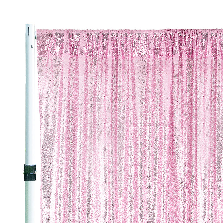 14 ft x 52" Sequin Glitz Net Event Backdrop Curtain Drape Panel - Pink (1pc)