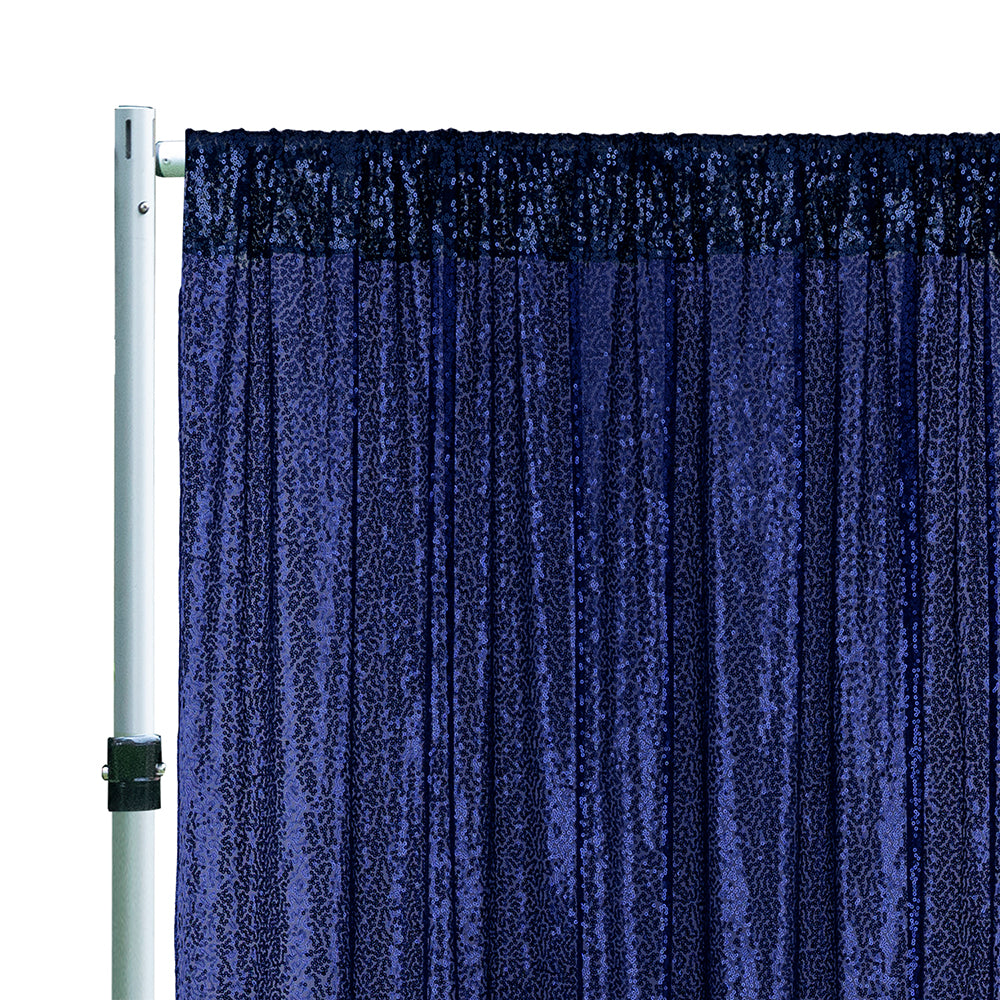 14 ft x 52" Sequin Glitz Net Event Backdrop Curtain Drape Panel - Navy Blue (1pc)
