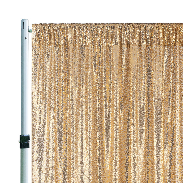 14 ft x 52" Sequin Glitz Net Event Backdrop Curtain Drape Panel - Champagne (1pc)
