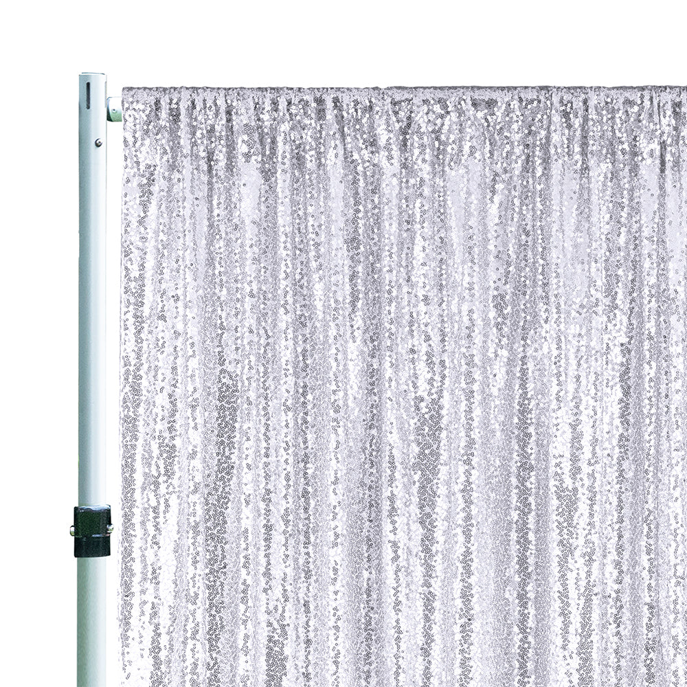 14 ft x 52" Sequin Glitz Net Event Backdrop Curtain Drape Panel - Platinum/Light Silver (1pc)