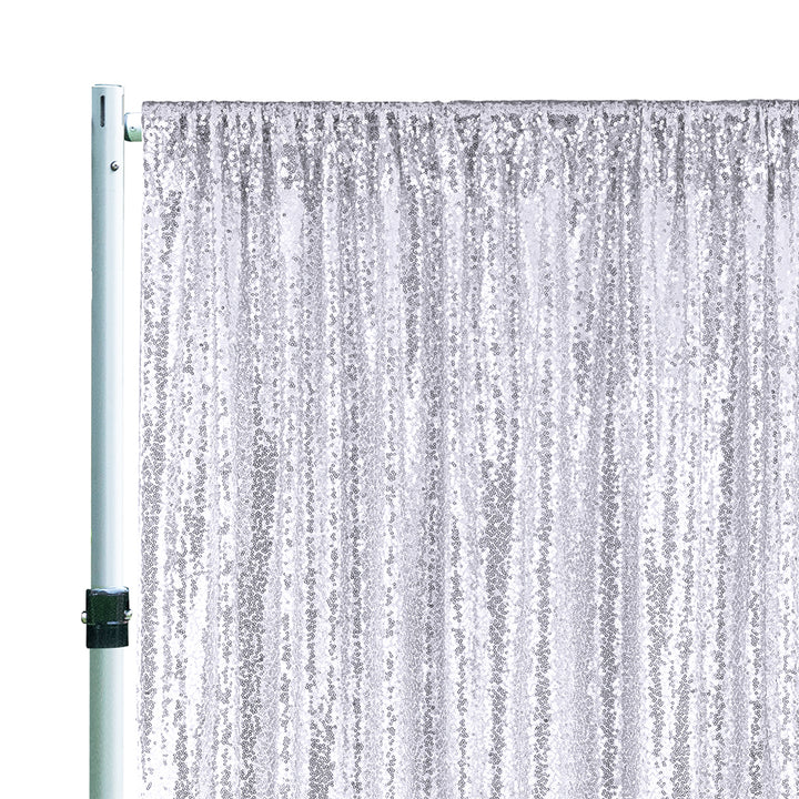 14 ft x 52" Sequin Glitz Net Event Backdrop Curtain Drape Panel - Platinum/Light Silver (1pc)
