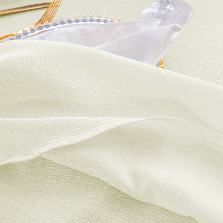 108" Seamless Round Rustic Panama Linen Tablecloth - Ivory (1pc)