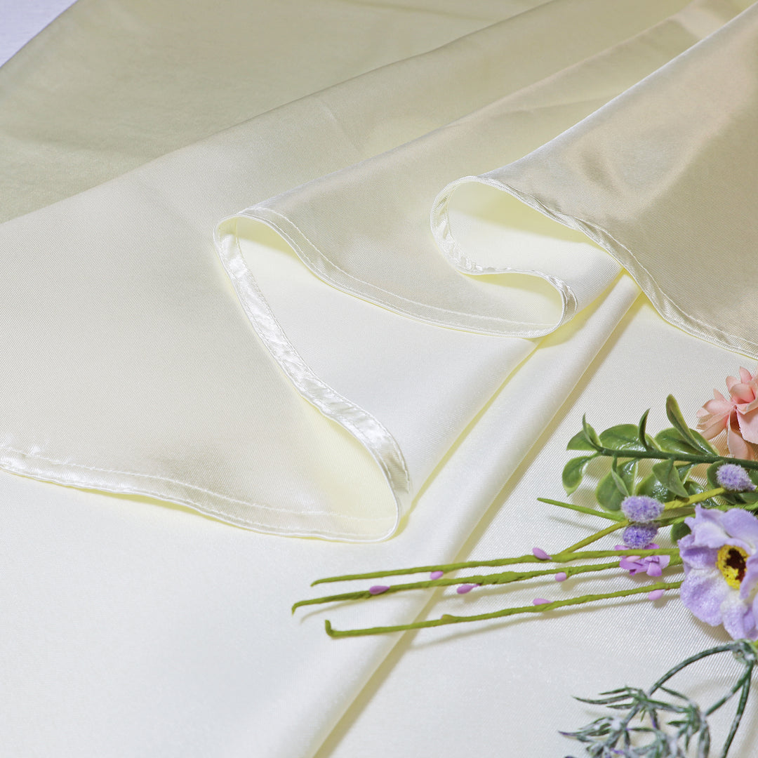 132" Round Heavy Duty Satin Tablecloth - Ivory (1pc)
