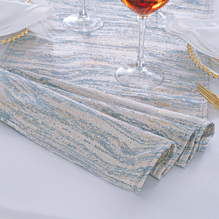 13"x108" Galilean Jacquard Polyester Table Runner - Dusty Blue (1pc)