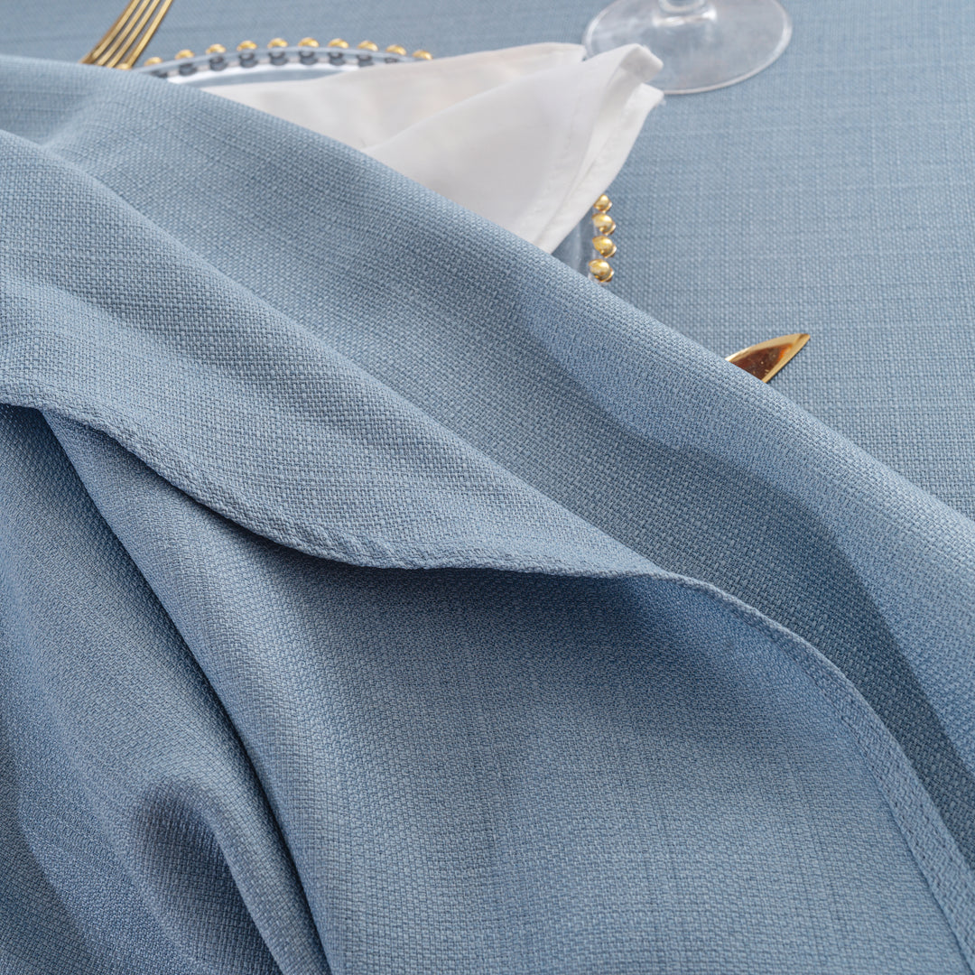 108" Seamless Round Rustic Panama Linen Tablecloth - Dusty Blue (1pc)