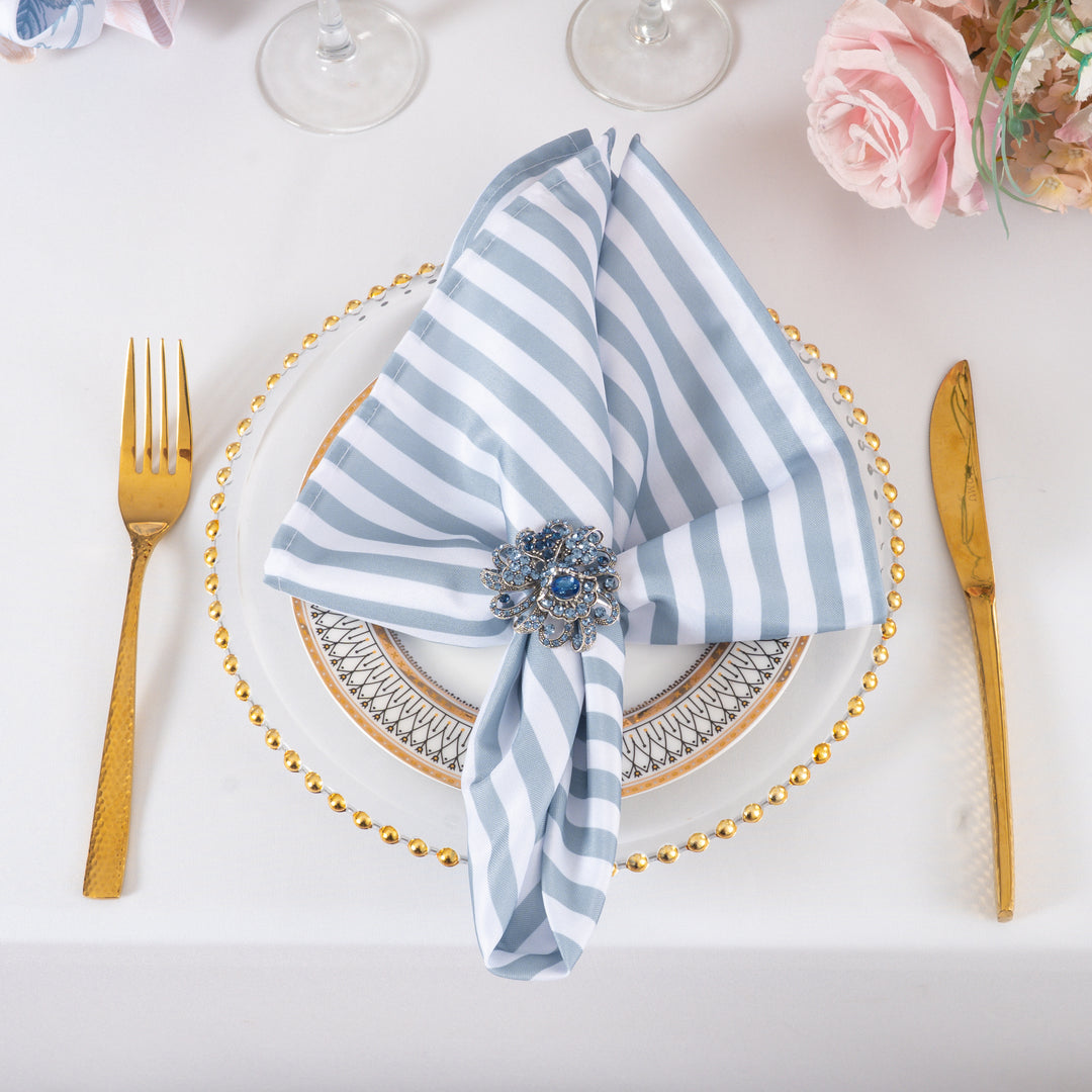 Sample 20"x20" Seersucker Polyester Napkins - Dusty Blue (1pc)