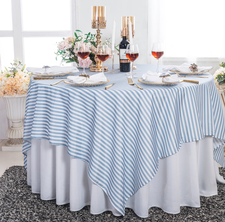 72"x72" Seamless Square Seersucker Polyester Tablecloth/Table Overlay - Dusty Blue (1pc)