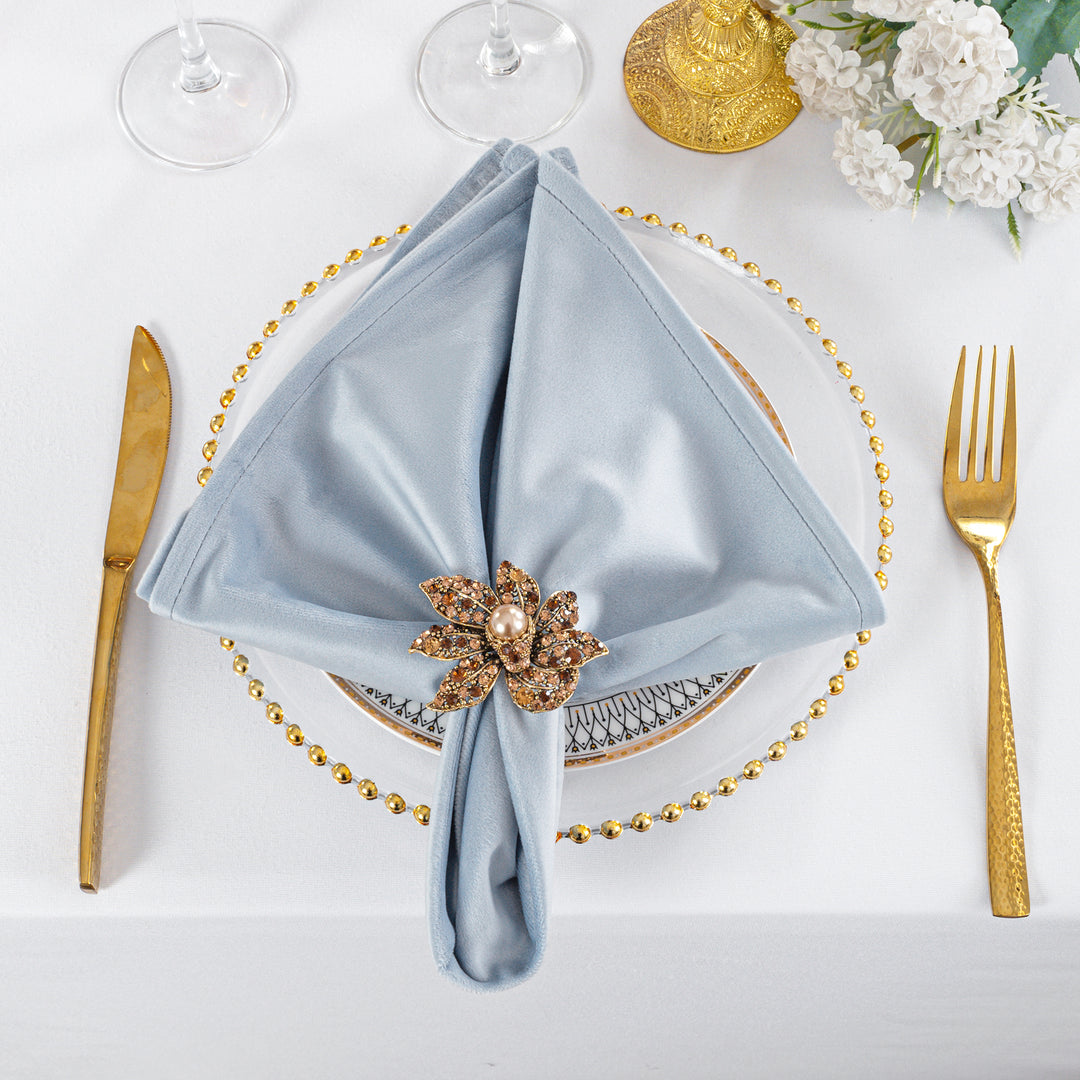 Sample 20"x20" Holland Velvet Napkins - Dusty Blue (1pc)