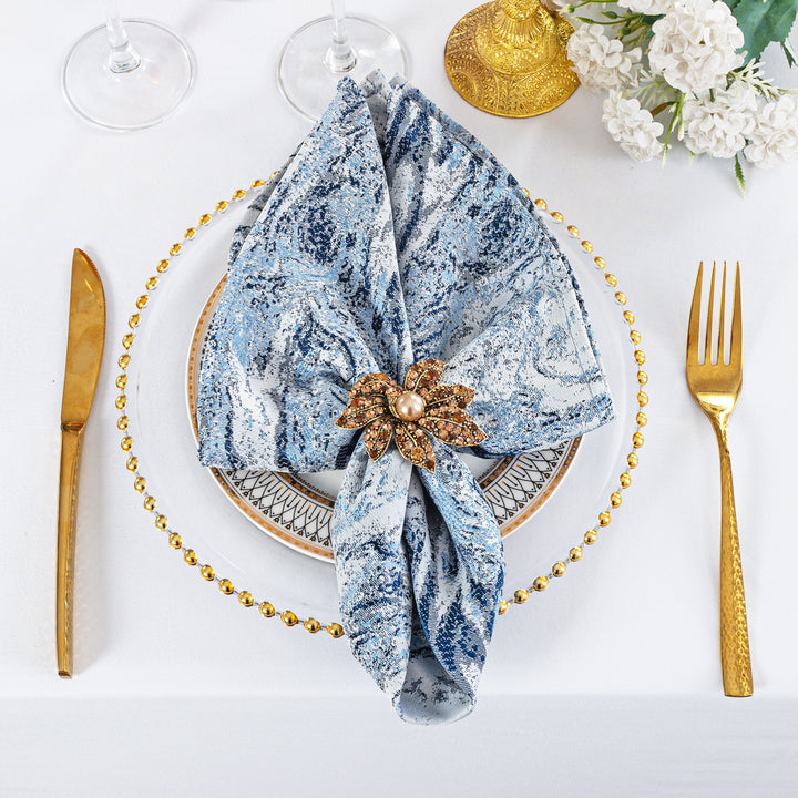 Sample 20"x20" Mirage Jacquard Polyester Napkins - Dusty Blue (1pc)