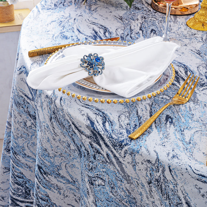 13"x108" Mirage Jacquard Polyester Table Runner - Dusty Blue (1pc)