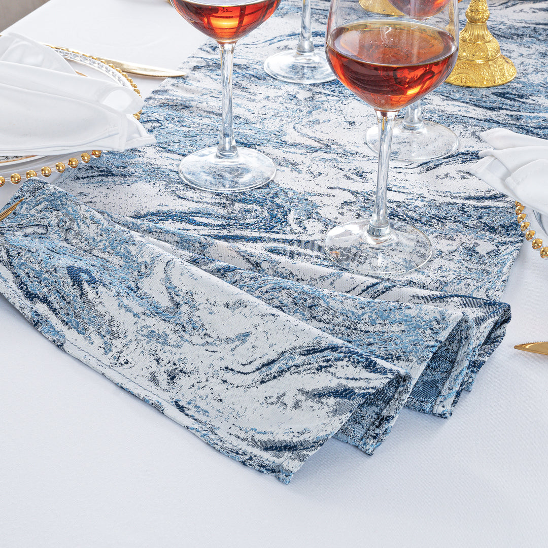13"x108" Mirage Jacquard Polyester Table Runner - Dusty Blue (1pc)