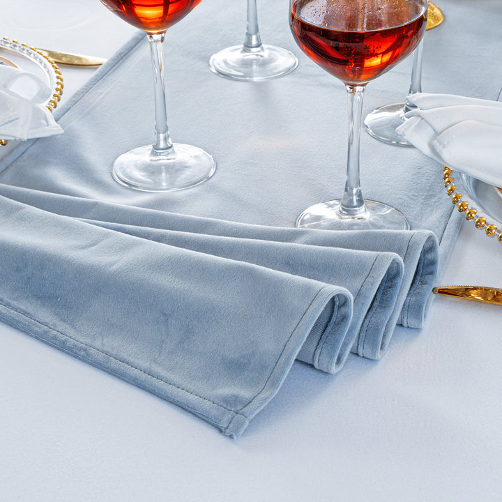 13"x108" Holland Velvet Table Runner - Dusty Blue (1pc)