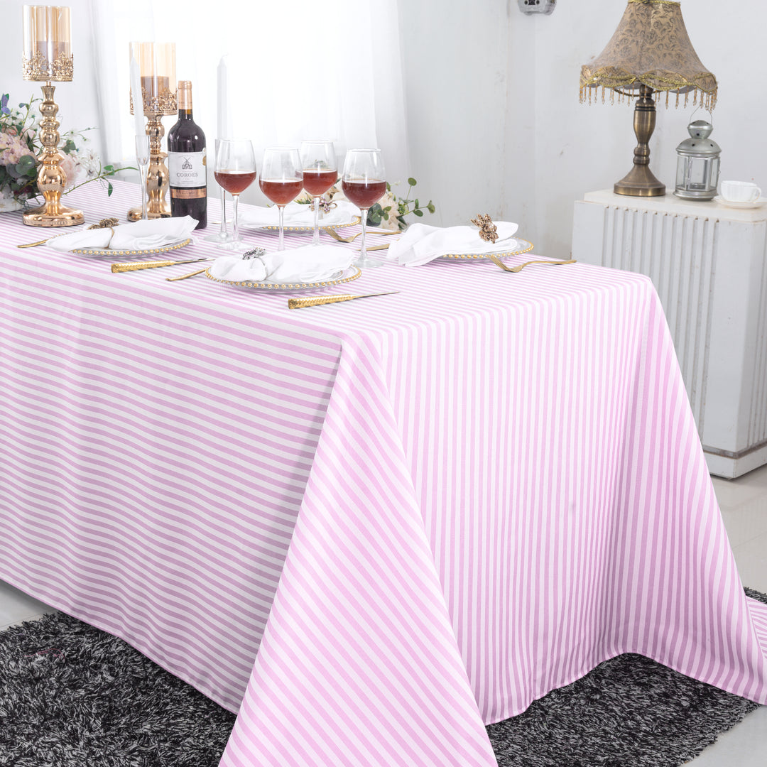 90"x132" Seamless Rectangular Seersucker Polyester Tablecloth - Pink (1pc)