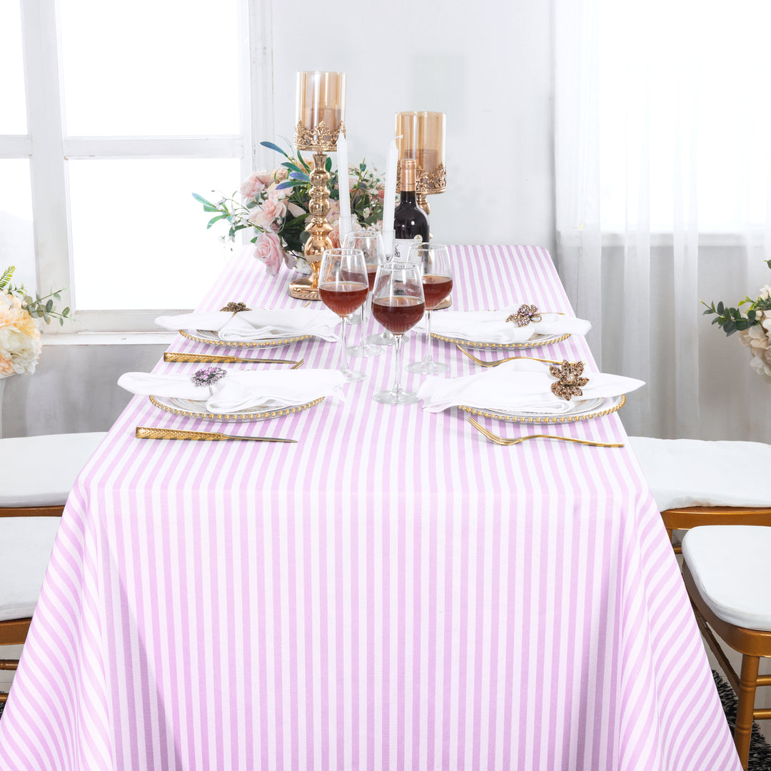 90"x132" Seamless Rectangular Seersucker Polyester Tablecloth - Pink (1pc)