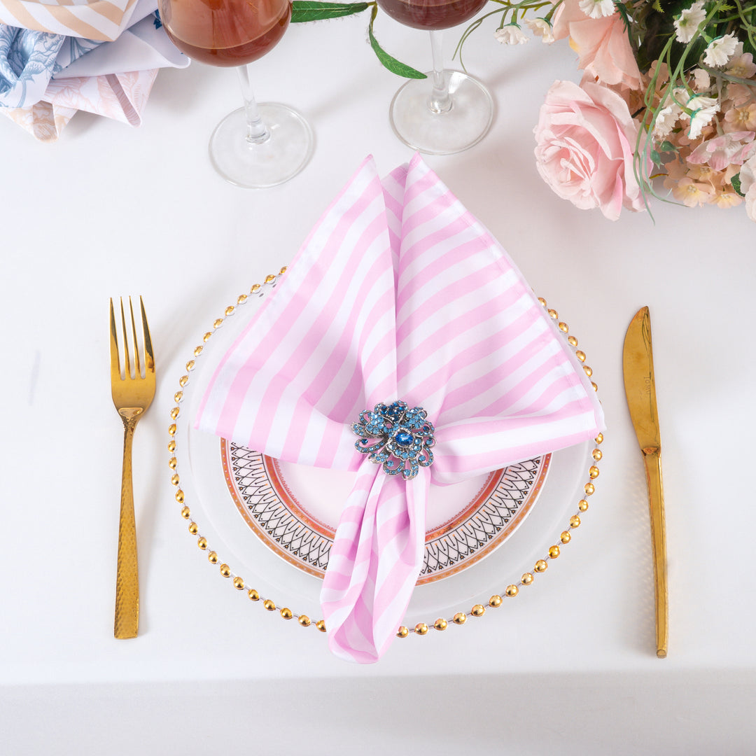 Sample 20"x20" Seersucker Polyester Napkins - Pink (1pc)