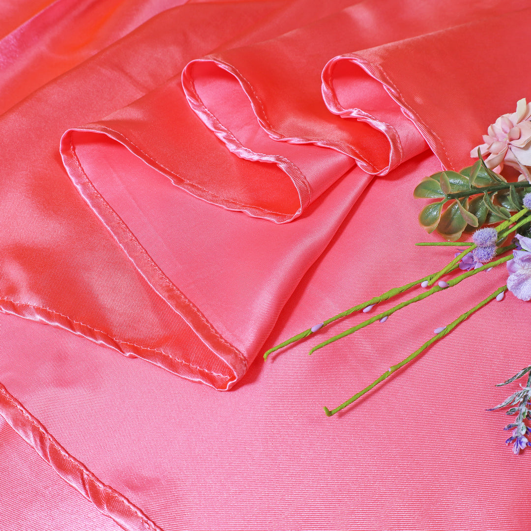 120" Seamless Round Satin Tablecloth - Coral (1pc)