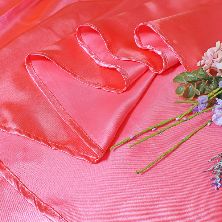 120" Seamless Round Satin Tablecloth - Coral (1pc)
