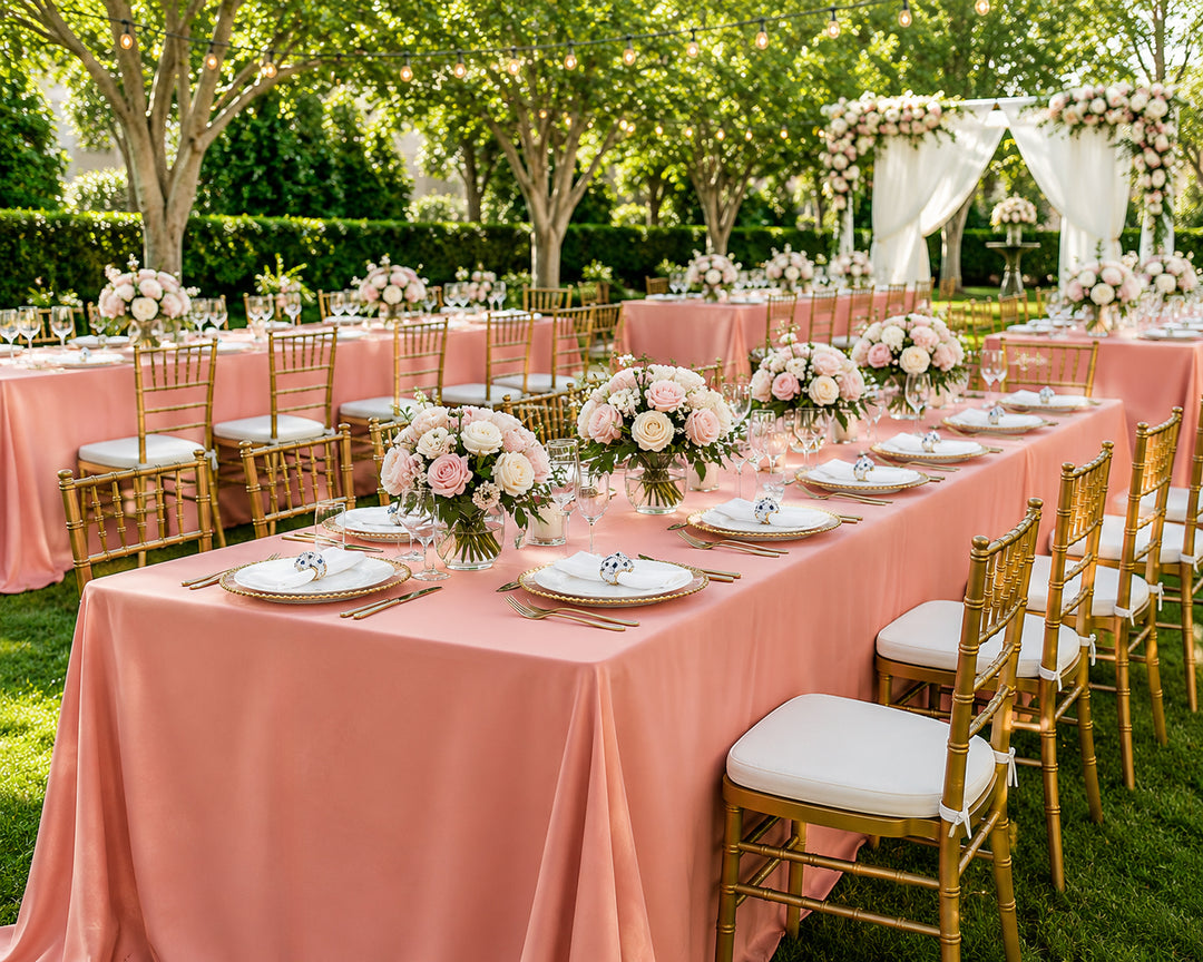 90"x156" Seamless Rectangular Scuba (Wrinkle-Free) Tablecloth - Rose Pink (1pc)