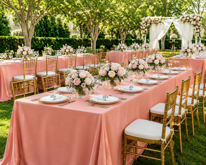 90"x156" Seamless Rectangular Scuba (Wrinkle-Free) Tablecloth - Rose Pink (1pc)