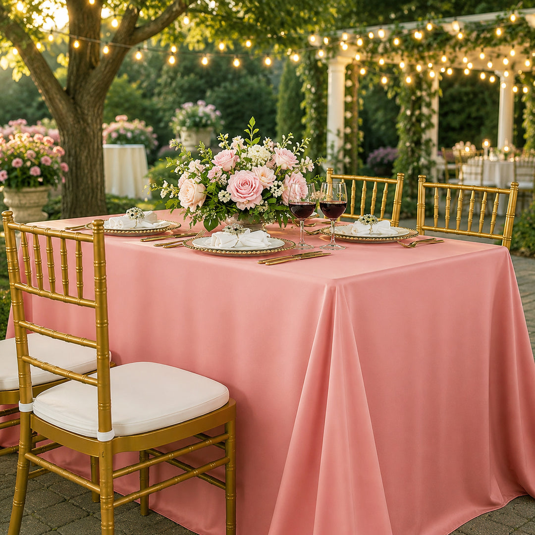 90"x156" Seamless Rectangular Scuba (Wrinkle-Free) Tablecloth - Rose Pink (1pc)