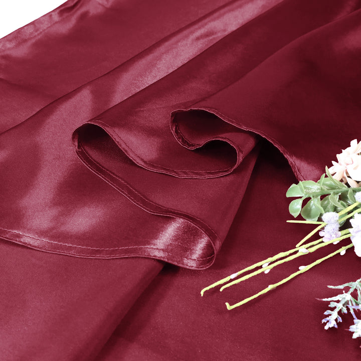 120" Seamless Round Satin Tablecloth - Burgundy (1pc)