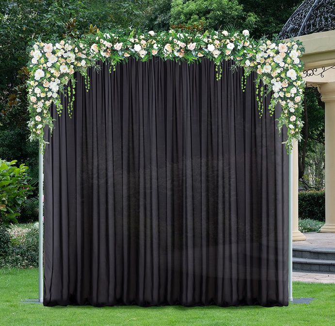 10 ft x 58" Chiffon Event Backdrop Curtain Drape Panel - Black (1pc)