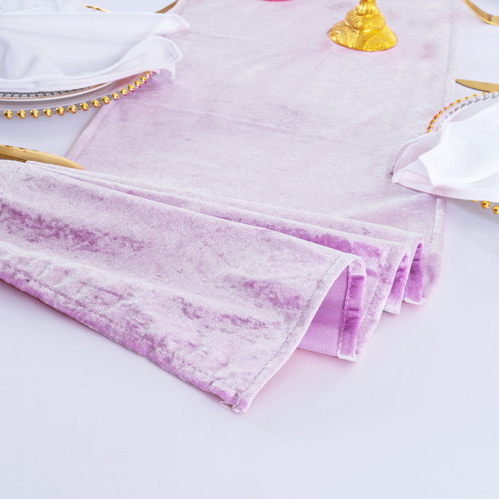 13"x108" Ice Crushed Velvet (200 GSM) Table Runner - Lavender (1pc)