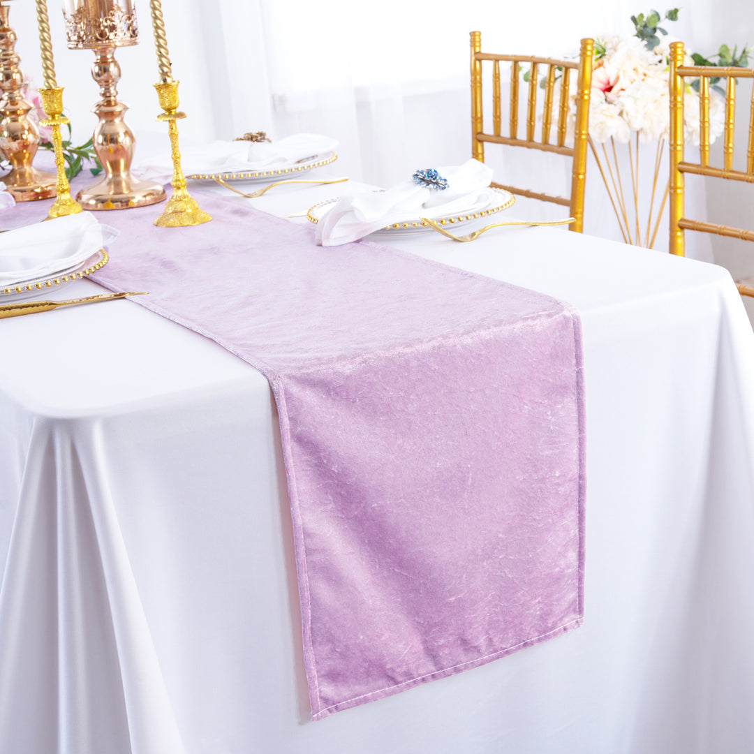 13"x108" Ice Crushed Velvet (200 GSM) Table Runner - Lavender (1pc)