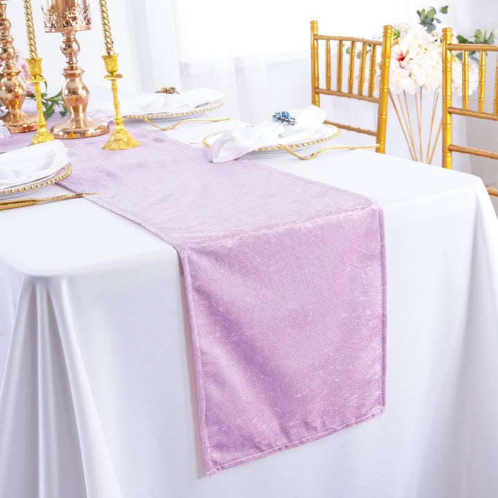 13"x108" Ice Crushed Velvet (200 GSM) Table Runner - Lavender (1pc)