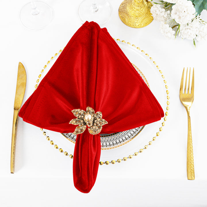 Sample 20"x20" Holland Velvet Napkins - Red (1pc)