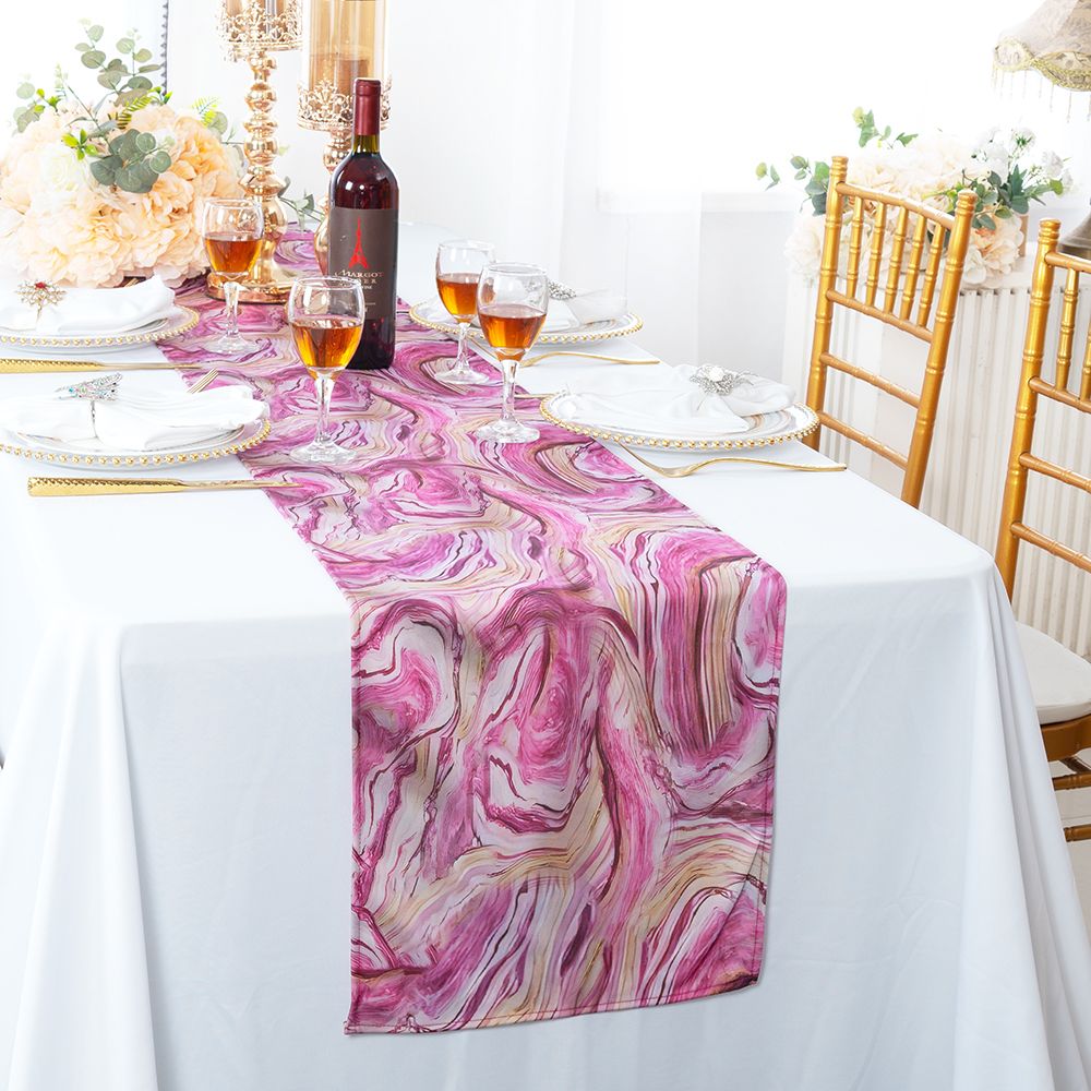 13"x108" Agate Scuba (Wrinkle-Free) (220 GSM) Table Runner - Pink (1pc)