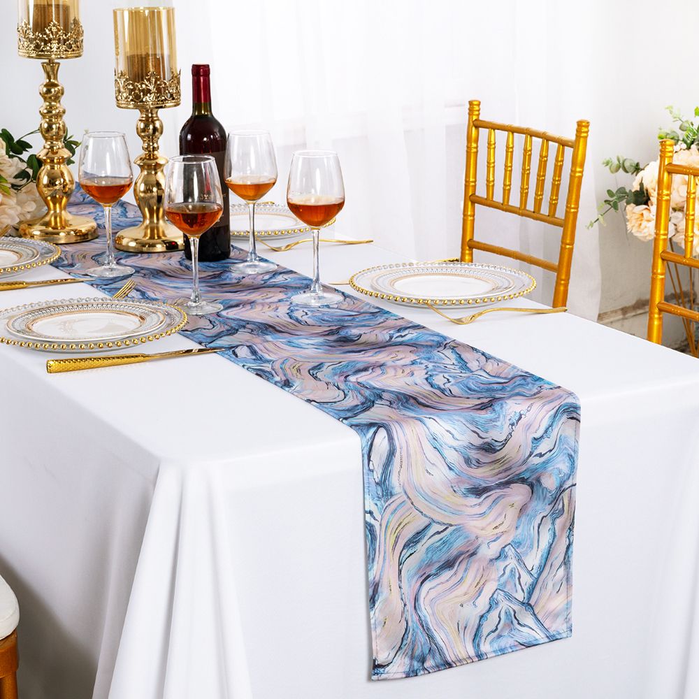 13"x108" Agate Scuba (Wrinkle-Free) (220 GSM) Table Runner - Dusty Blue (1pc)