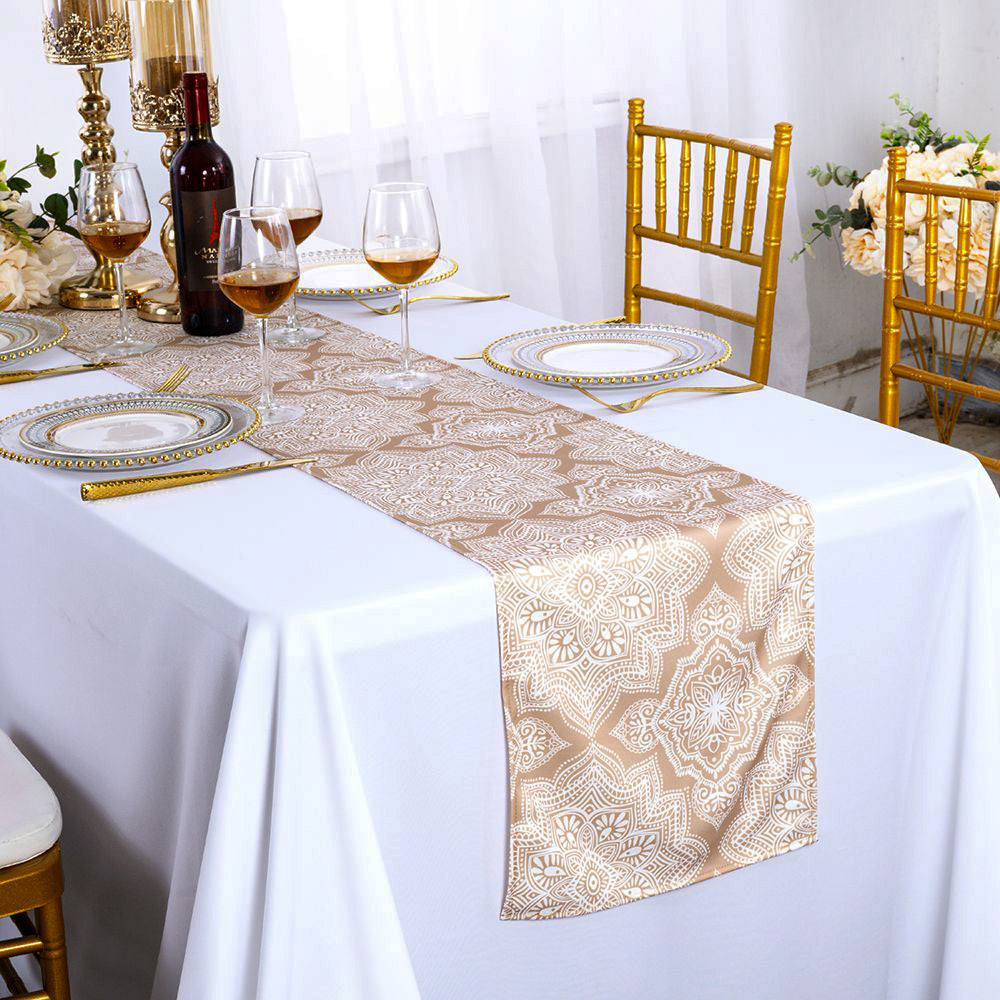 13"x108" Henna Scuba (Wrinkle-Free) (220 GSM) Table Runner - Champagne (1pc)