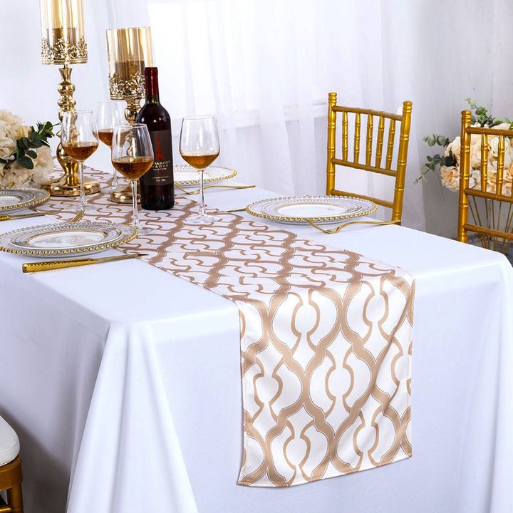 13"x108" Miramar Scuba (Wrinkle-Free) (220 GSM) Table Runner - Champagne (1pc)