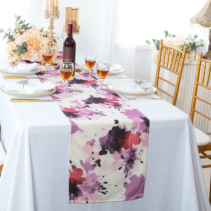 13"x108" Splatter Garden Scuba (Wrinkle-Free) (220 GSM) Table Runner - (1pc)