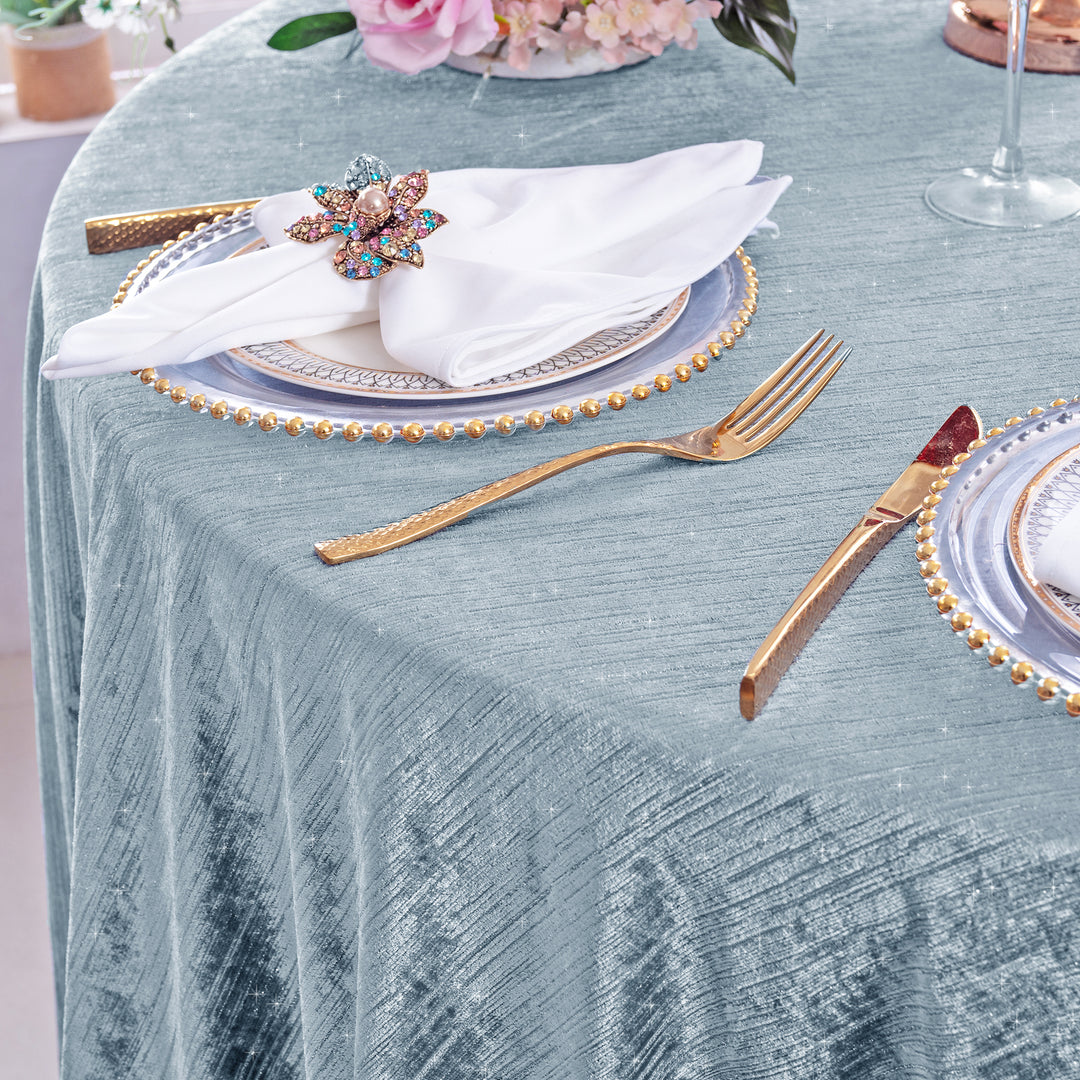 Metallic Tablecloth Ruched 120