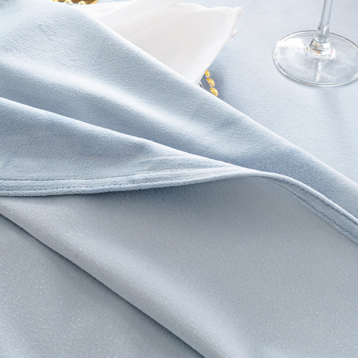 132" Round Holland Velvet Tablecloth - Dusty Blue (1pc)