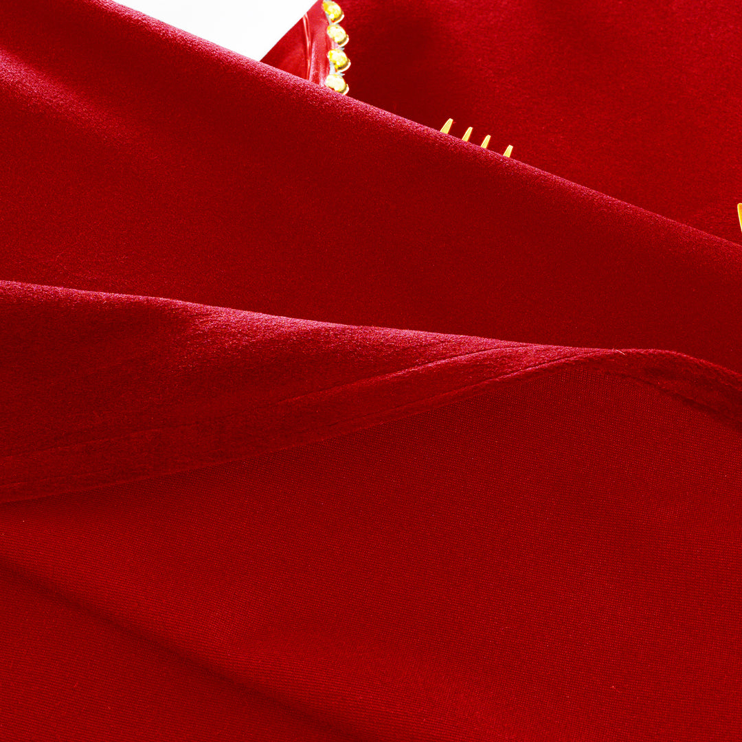 120" Round Seamless Holland Velvet Tablecloth - Red (1pc)