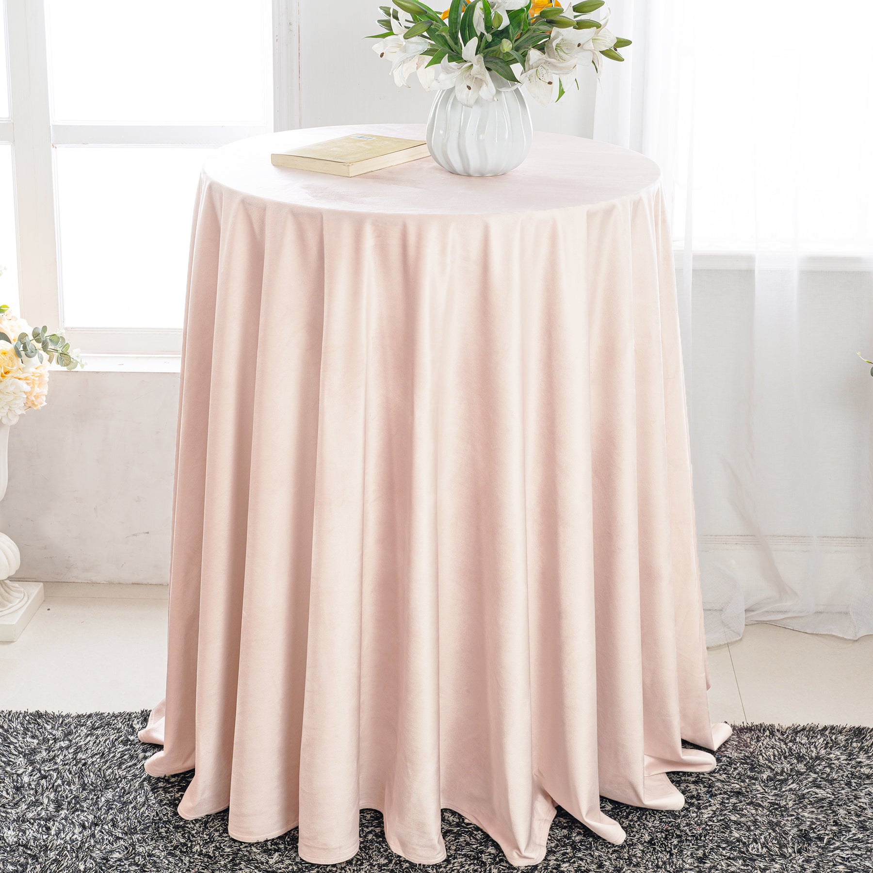 Wedding Linens Inc. Manteles Redondos De Tafetán De 132 Pulgadas Con Cinta Para Restaurante, Cocina, Comedor, Boda, Fiesta, Banquete, Eventos, Color Azul Tiff/azul Aguamarina