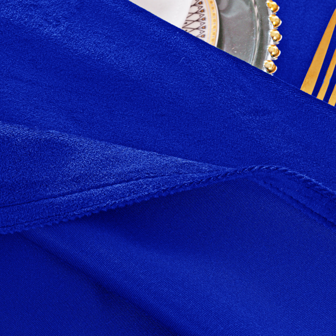 90"x132" Rectangular Seamless Holland Velvet Tablecloth - Royal Blue (1pc)
