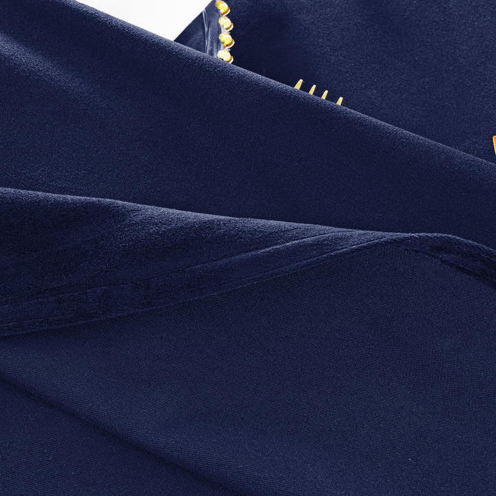 120" Round Seamless Holland Velvet Tablecloth - Navy Blue (1pc)