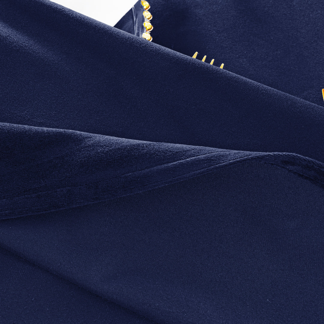 132" Round Holland Velvet Tablecloth - Navy Blue (1pc)